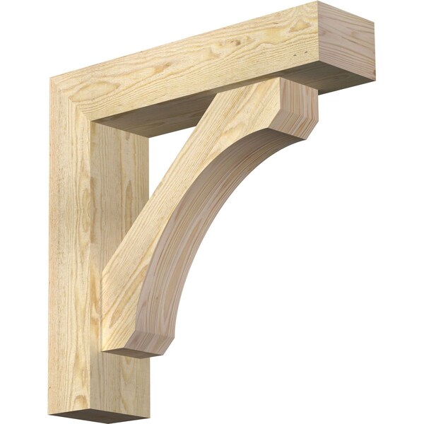 Ekena Millwork Legacy Block Rough Sawn Bracket w/ Offset Brace, Douglas Fir, 6"W x 24"D x 24"H BKT0604X24X24LEC05RDF - main